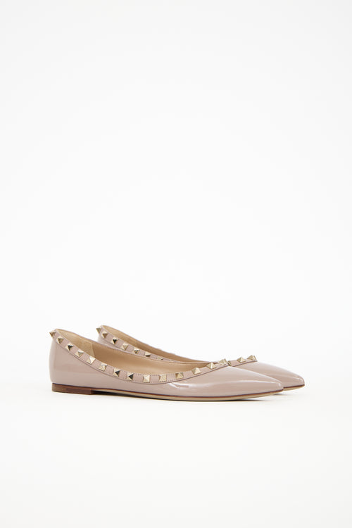 Valentino Patent Rockstud Ballet Flat