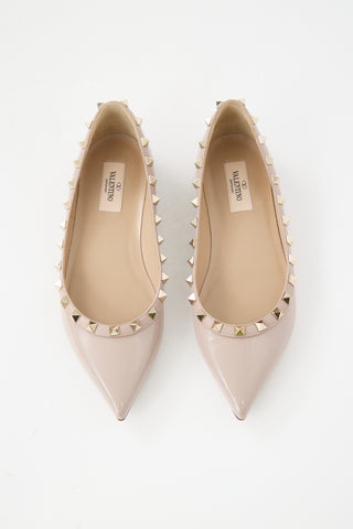 Valentino Patent Rockstud Ballet Flat