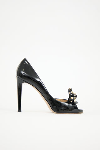 Valentino Patent Rockstud Bow Pump