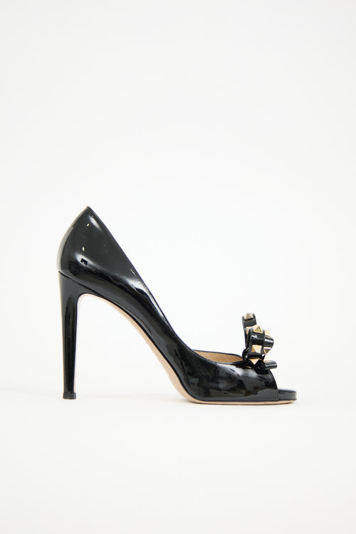 Valentino Patent Rockstud Bow Pump