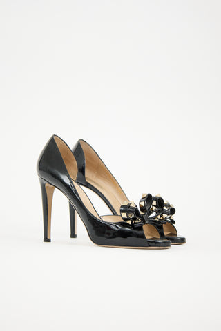 Valentino Patent Rockstud Bow Pump