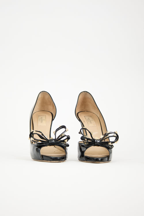 Valentino Patent Rockstud Bow Pump