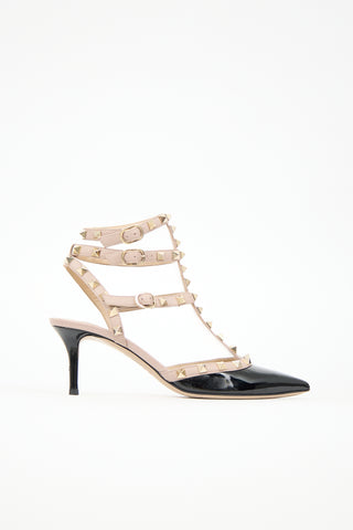 Valentino Patent Rockstud Cage Pump