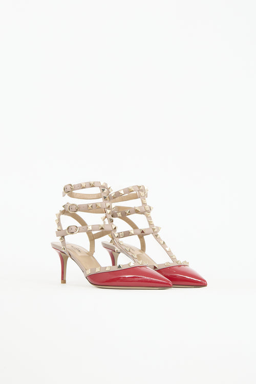 Valentino Patent Rockstud Caged Heel