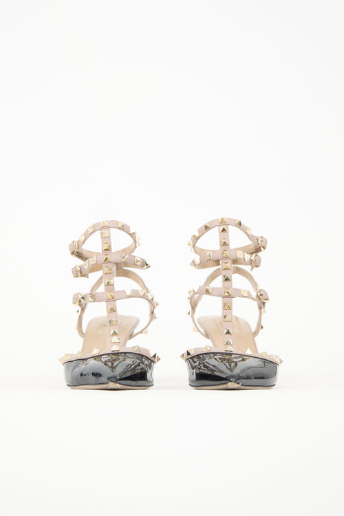 Valentino Patent Rockstud Caged Heel