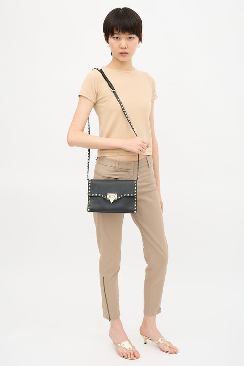 Valentino Pebbled Leather Rockstud Bag