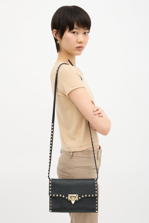 Valentino Pebbled Leather Rockstud Bag