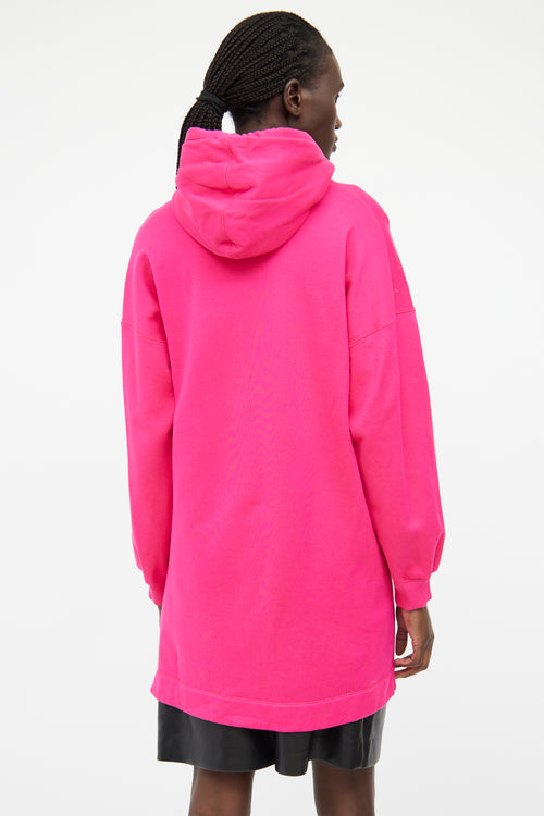 Valentino Pink Long Hooded Sweatshirt