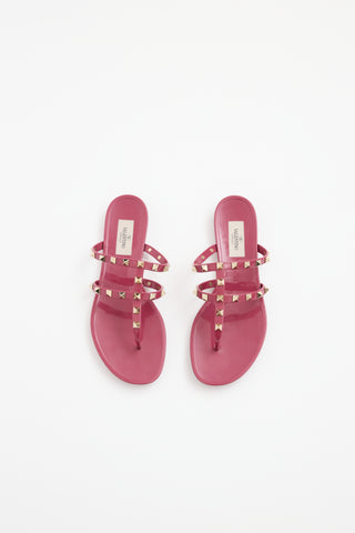 Valentino Red Rockstud Caged Sandal