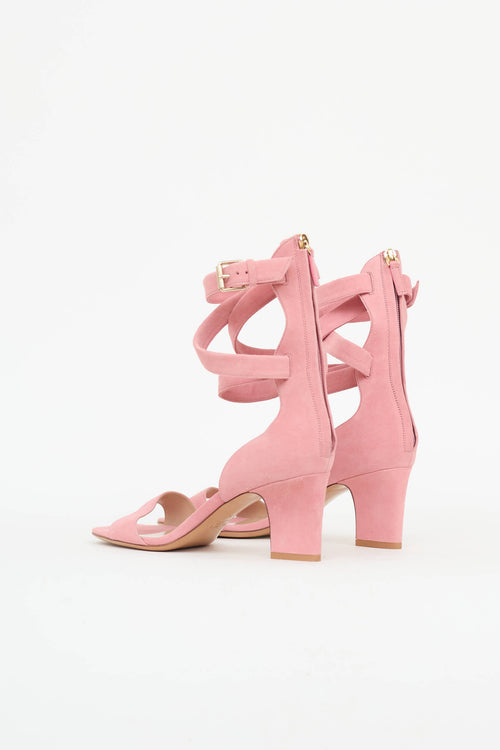 Valentino Suede Ankle Cage Sandals