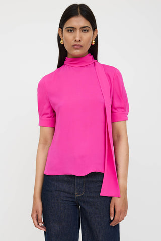 Valentino Tie Short Sleeve Blouse