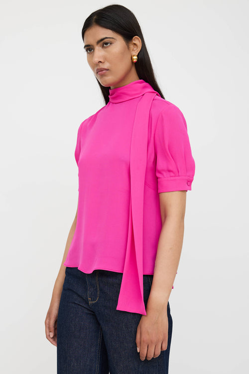 Valentino Tie Short Sleeve Blouse