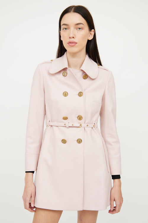 Red Valentino Pink Gold Button Long Coat