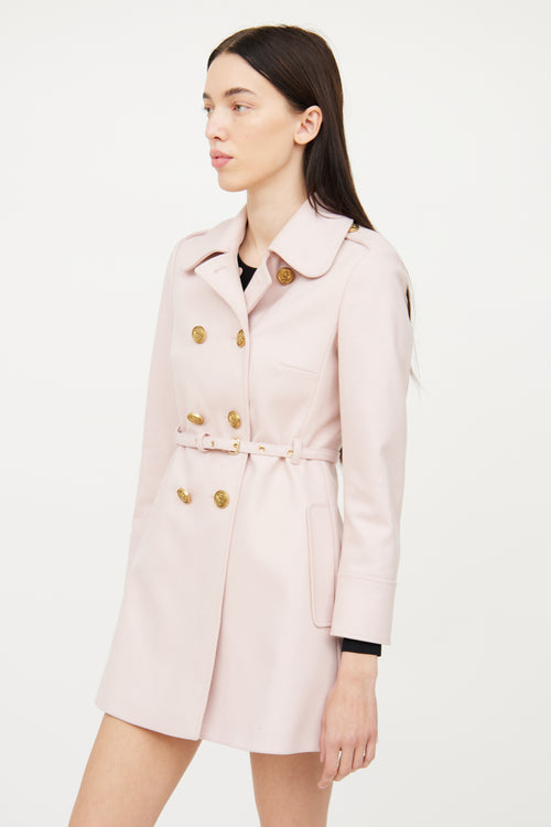 Red Valentino Pink Gold Button Long Coat