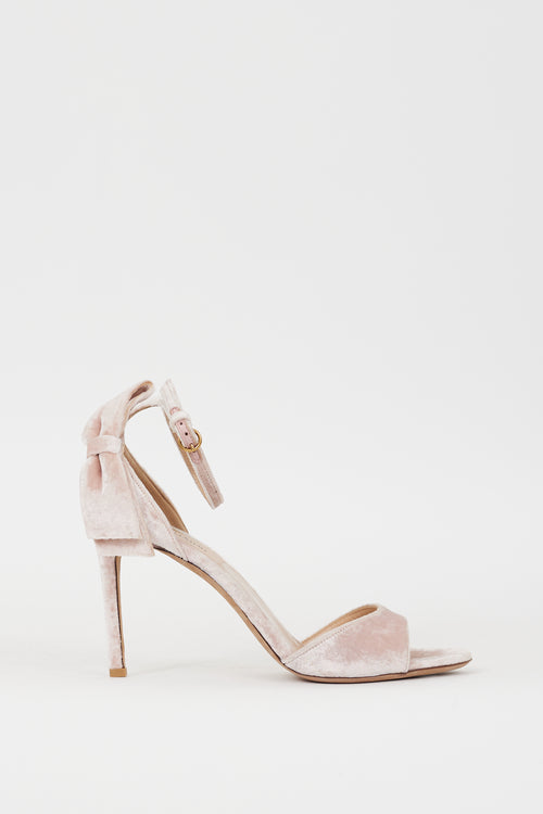 Valentino Pink Velvet Bow Heel