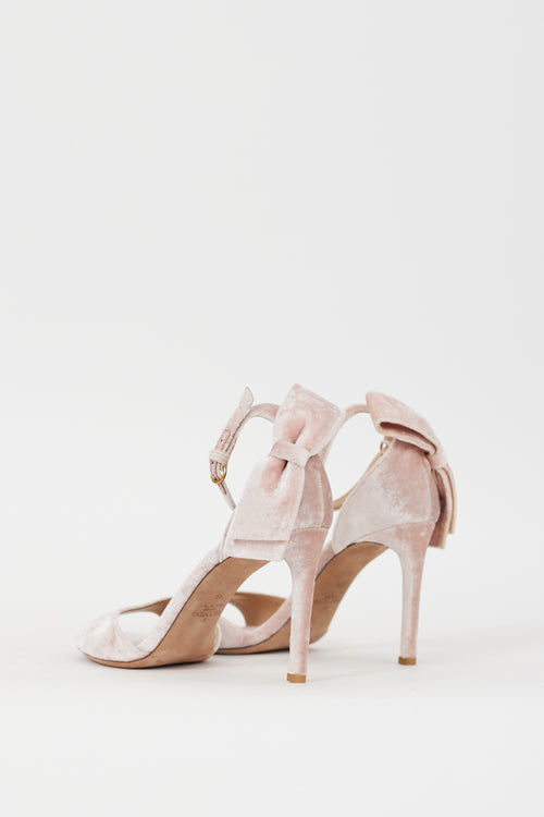 Valentino Pink Velvet Bow Heel