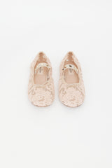 Valentino Pink Lace & Rockstud Mary Jane Flat