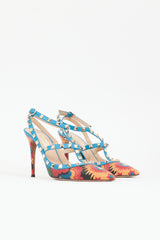Valentino Printed Rockstud Cage Pump