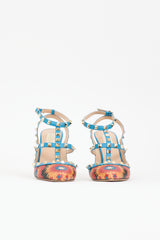 Valentino Printed Rockstud Cage Pump