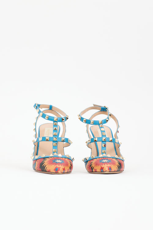 Valentino Printed Rockstud Cage Pump