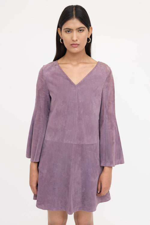 Valentino Suede Flared Dress