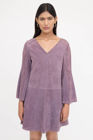 Valentino Suede Flared Dress