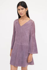 Valentino Suede Flared Dress