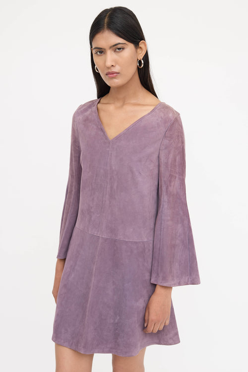 Valentino Suede Flared Dress