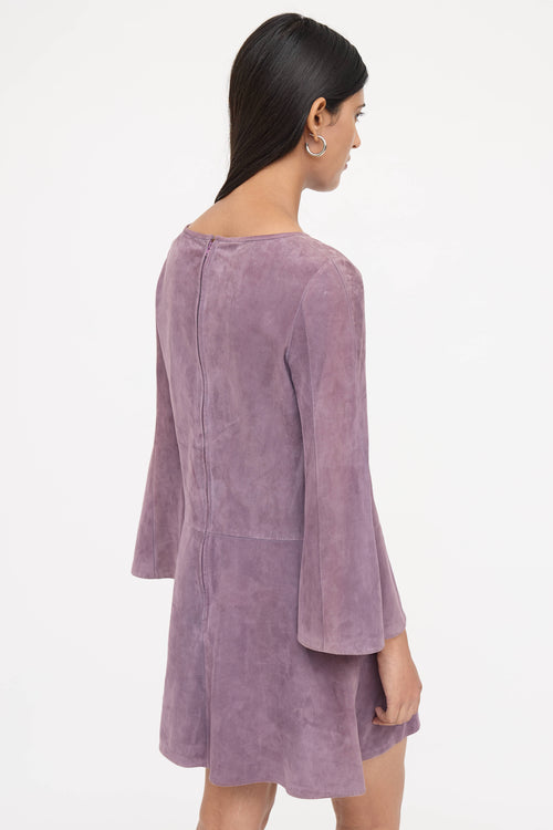 Valentino Suede Flared Dress