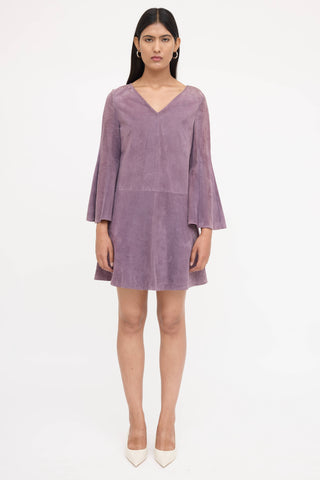 Valentino Suede Flared Dress