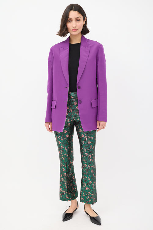 Valentino Purple Silk Two Pocket Blazer