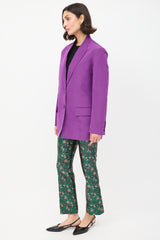 Valentino Purple Silk Two Pocket Blazer