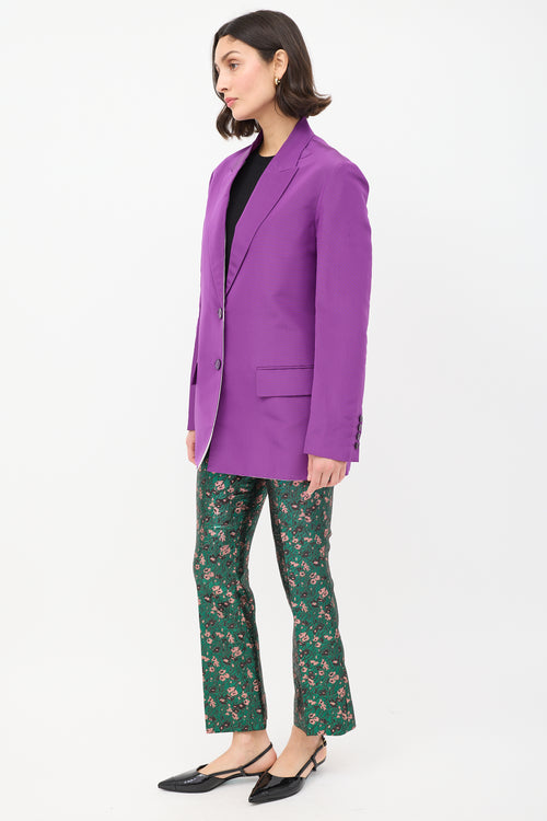 Valentino Purple Silk Two Pocket Blazer