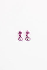 Valentino Chrome Logo Drop Earrings