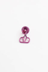 Valentino Chrome Logo Drop Earrings