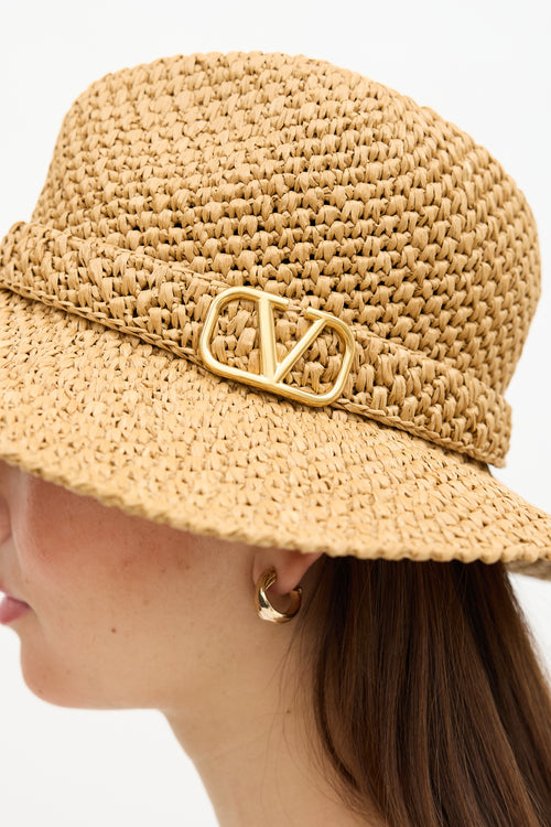 Valentino Raffia Fedora Hat