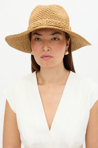 Valentino Raffia Fedora Hat