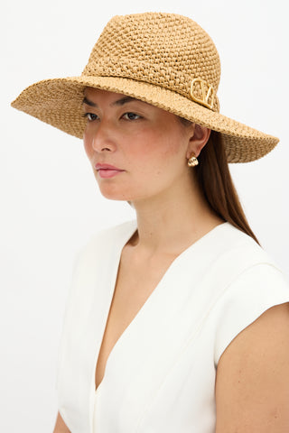 Valentino Raffia Fedora Hat