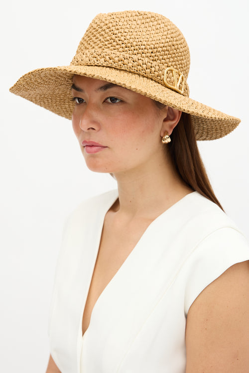 Valentino Raffia Fedora Hat