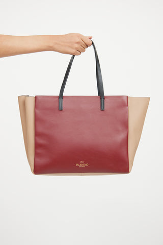 Valentino Red Multi Colour Tote Bag