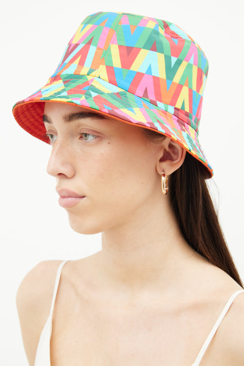 Valentino Red Multi Colour Reversible Bucket Hat