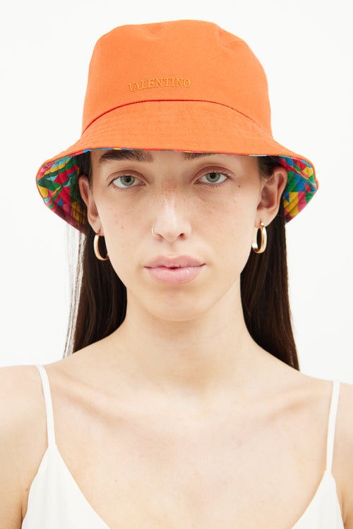 Valentino Red Multi Colour Reversible Bucket Hat