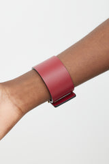 Valentino Red & Gold Leather Rockstud Leather Bracelet