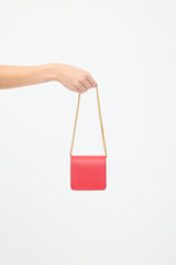 Valentino Red Leather VLogo Chain Small Wallet On Chain