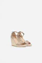 Valentino Rockstud Espadrille Wedge Sandal