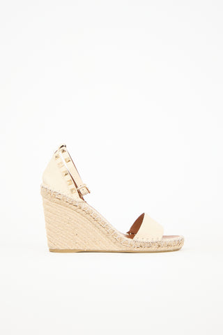Valentino Rockstud Espadrille Wedge