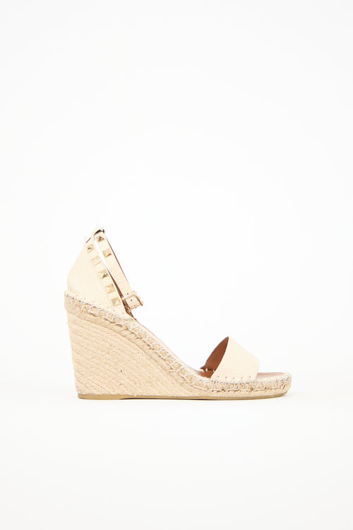Valentino Rockstud Espadrille Wedge