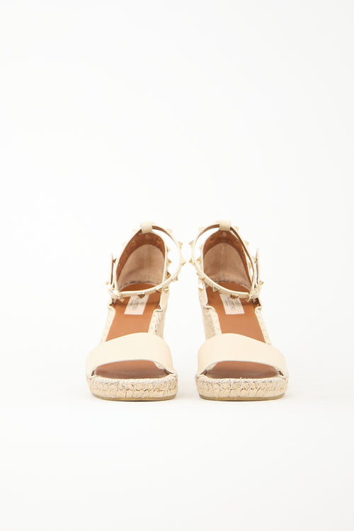 Valentino Rockstud Espadrille Wedge