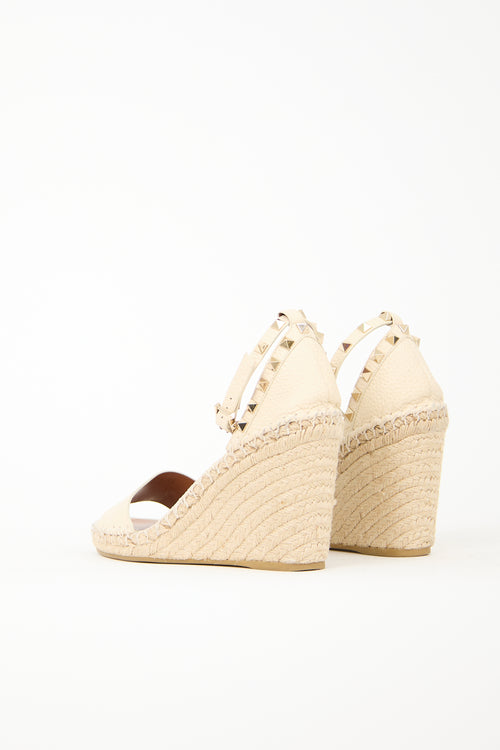 Valentino Rockstud Espadrille Wedge