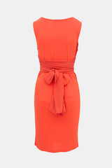 Valentino Roma Crepe Tie Waist Dress
